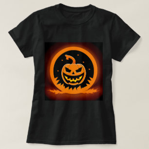 Halloween Jack-O'-Lantern With Creepy Face T-Shirt