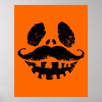 Halloween Jack-o-lantern with mustache Poster