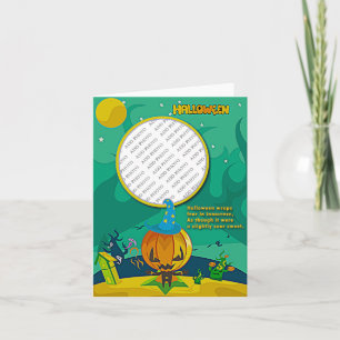 Halloween Jack o' Lantern Wizard Add Photo Frame Card