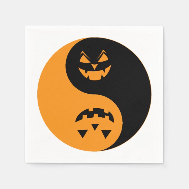Halloween Jack o-lantern Yin Yang Napkins (Front)