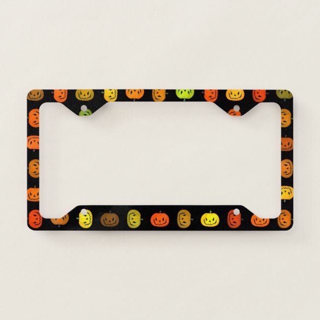 Halloween Jack-O-Lanterns License Plate Frame (Front)