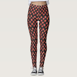 Halloween Jack-o-Lanterns on Black Leggings