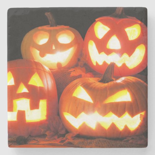 Halloween Jack O Lanterns Stone Coaster