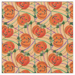 Halloween Jack o'lantern Cobwebs Pattern Pumpkins Fabric