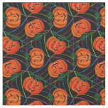 Halloween Jack o&#39;lantern Cobwebs Pattern Pumpkins Fabric