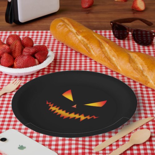 Halloween Jack OLantern face cool scary evil Paper Plates