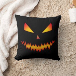 Halloween Jack O'Lantern face cool scary evil Throw Pillow