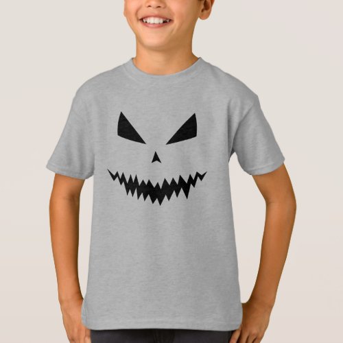 Halloween Jack OLantern pumpkin black evil face T_Shirt