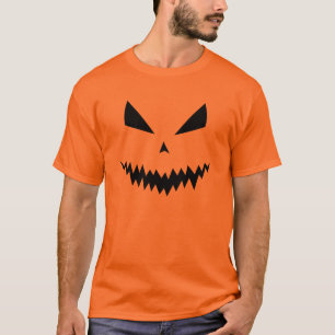Halloween Jack O'Lantern pumpkin black evil face T-Shirt