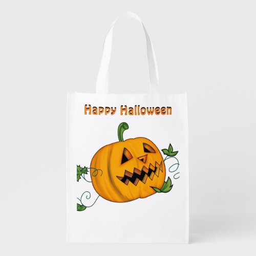 Halloween Jack oLantern Pumpkin Grocery Bag