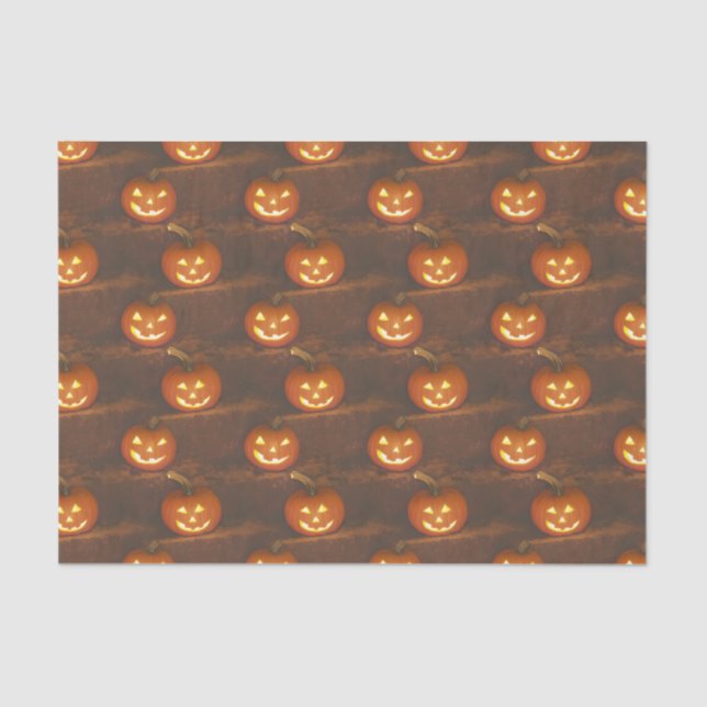 Halloween Jack O'Lantern Pumpkin Lifelike Tissue Paper (Front)