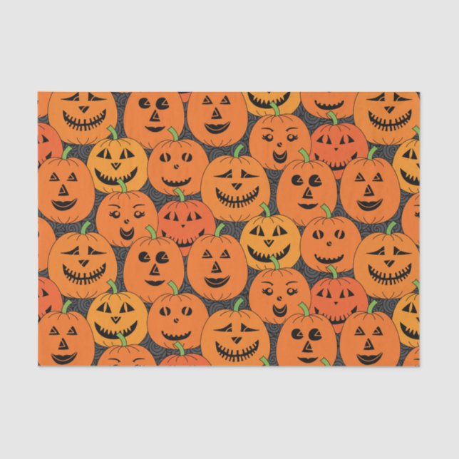 Halloween Jack o'lantern Pumpkin Tissue Paper (Front)