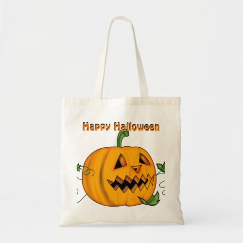 Halloween Jack oLantern Pumpkin Tote Bag