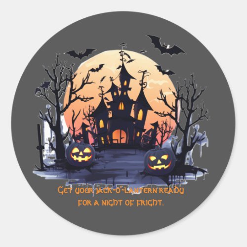 Halloween Jack OLantern Spooky Classic Round Sticker