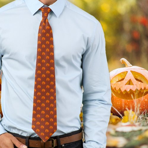 Halloween Jack oLanterns Rust Red tie