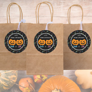 Halloween Jack or Jill O-Lantern Gender Reveal Classic Round Sticker