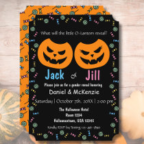 Halloween Jack or Jill O-Lantern Gender Reveal Invitation