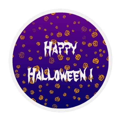 Halloween Jack Pumpkins Edible Frosting Rounds