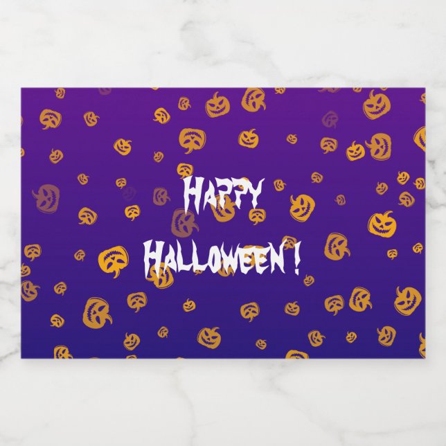 Halloween Jack Pumpkins Liquor Bottle Label (Single Label)