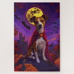 Halloween Jack Russell Vampire Pumpkins Scary Jigsaw Puzzle