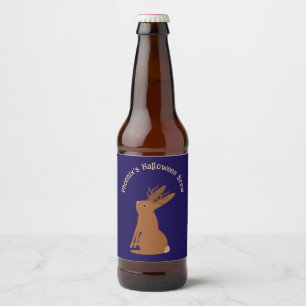 Halloween Jackalope Trick or Treat Custom Beer Bottle Label