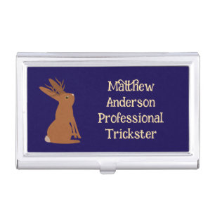 Halloween Jackalope Trick or Treat Custom Business Card Case