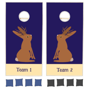 Halloween Jackalope Trick or Treat Custom Cornhole Set