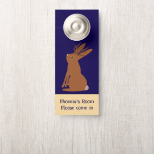 Halloween Jackalope Trick or Treat Custom Door Hanger