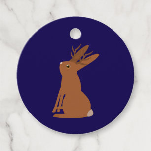 Halloween Jackalope Trick or Treat Custom Favor Tags