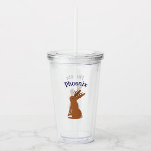 Halloween Jackalope Trick or Treat Custom Name Acrylic Tumbler