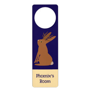 Halloween Jackalope Trick or Treat Custom Name Door Hanger