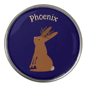 Halloween Jackalope Trick or Treat Custom Name Golf Ball Marker