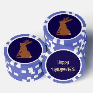 Halloween Jackalope Trick or Treat Custom Poker Chips