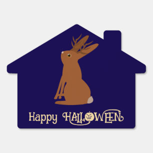 Halloween Jackalope Trick or Treat Custom Sign