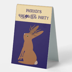 Halloween Jackalope Trick or Treat Custom Table Tent