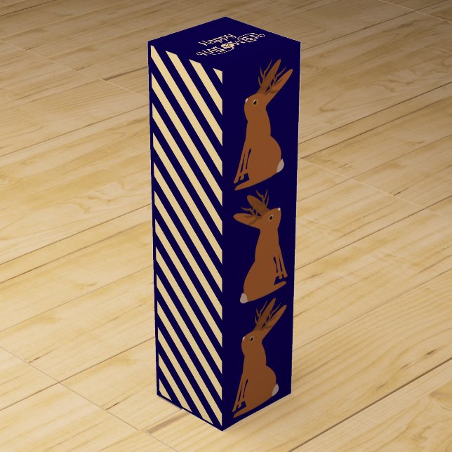 Halloween Jackalope Trick or Treat Custom Wine Box (Front)