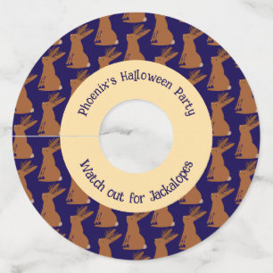 Halloween Jackalope Trick or Treat Custom Wine Glass Tag