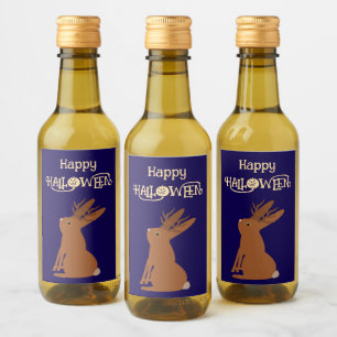 Halloween Jackalope Trick or Treat Custom Wine Label