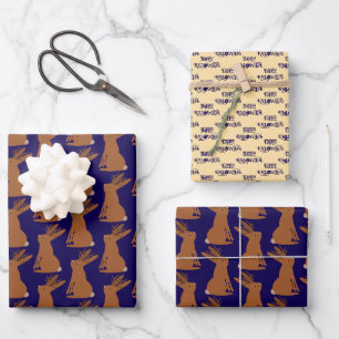 Halloween Jackalope Trick or Treat Custom Wrapping Paper Sheets