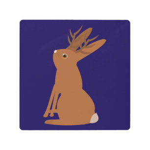 Halloween Jackalope Trick or Treat Metal Print