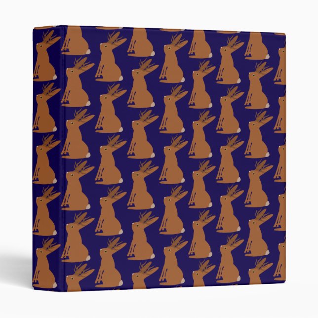 Halloween Jackalope Trick or Treat Patterned 3 Ring Binder (Front/Spine)