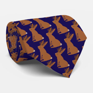 Halloween Jackalope Trick or Treat Patterned Neck Tie