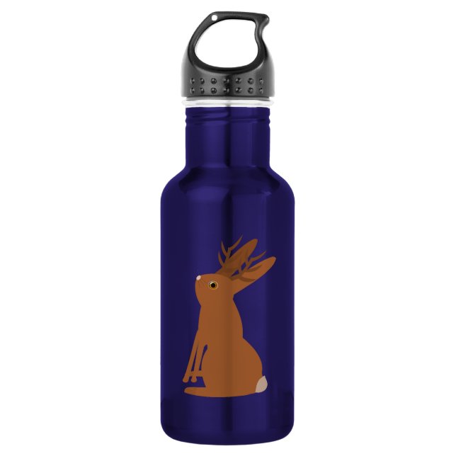 Halloween Jackalope Trick or Treat Stainless Steel Water Bottle (Front)