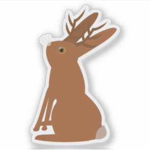 Halloween Jackalope Trick or Treat Sticker