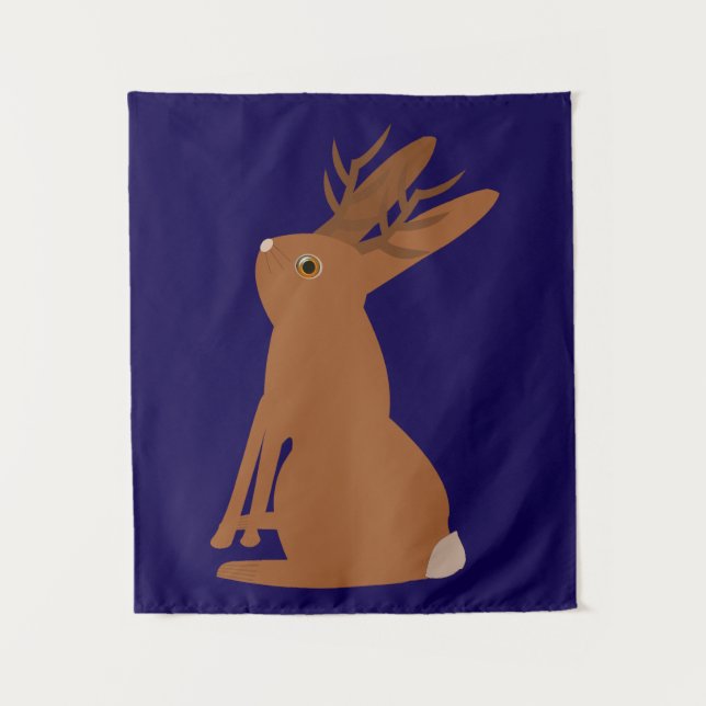 Halloween Jackalope Trick or Treat Tapestry (Front)