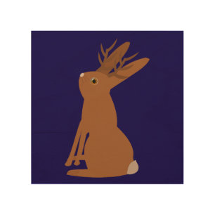 Halloween Jackalope Trick or Treat Wood Wall Art