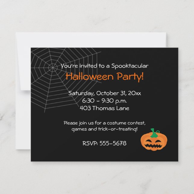 Halloween Jackolantern Party Invitation (Front)