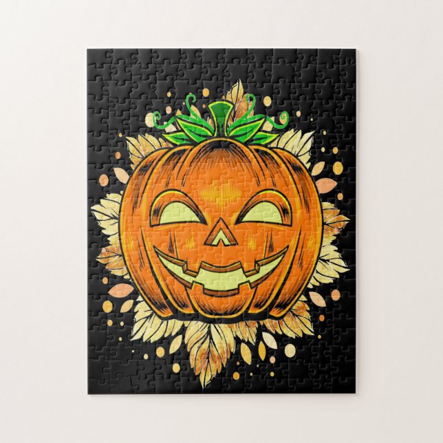 Halloween Jackolantern Spooky Pumpkin  Jigsaw Puzzle (Vertical)