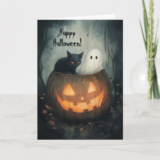 Halloween Jacuzzi Letterpress Thank You Card (Front)