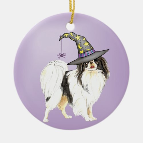 Halloween Japanese Chin  Ceramic Ornament